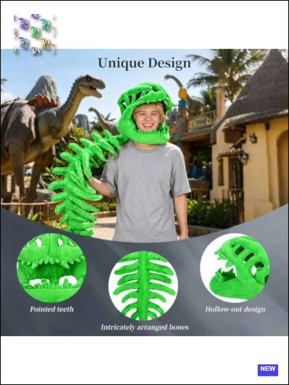 3D Dinosaur Skeleton Costume Spinosaurus Plush Halloween Cosplay Party Dress Up